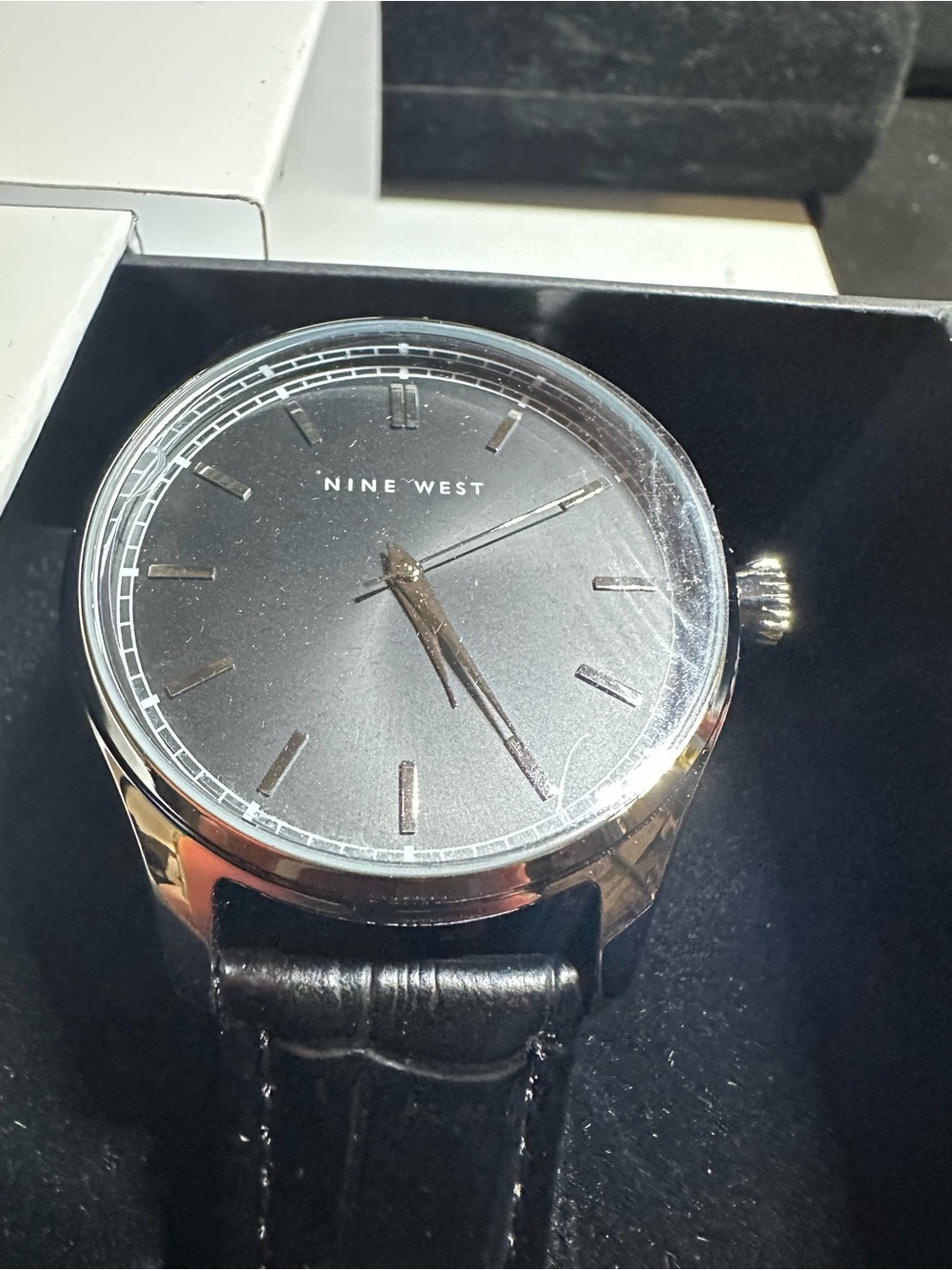 Nine West Black Dial Men’s Watch with Black Leather Strap - Picture 2 of 4